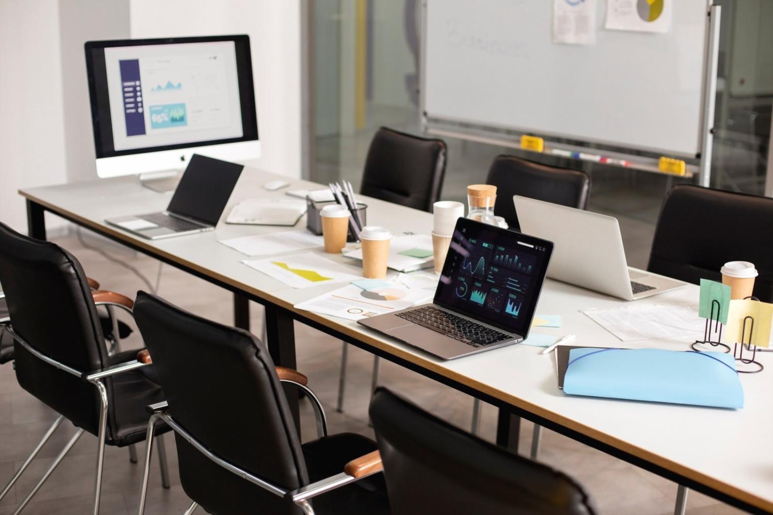 Mobile device testing lab with various smartphones and tablets